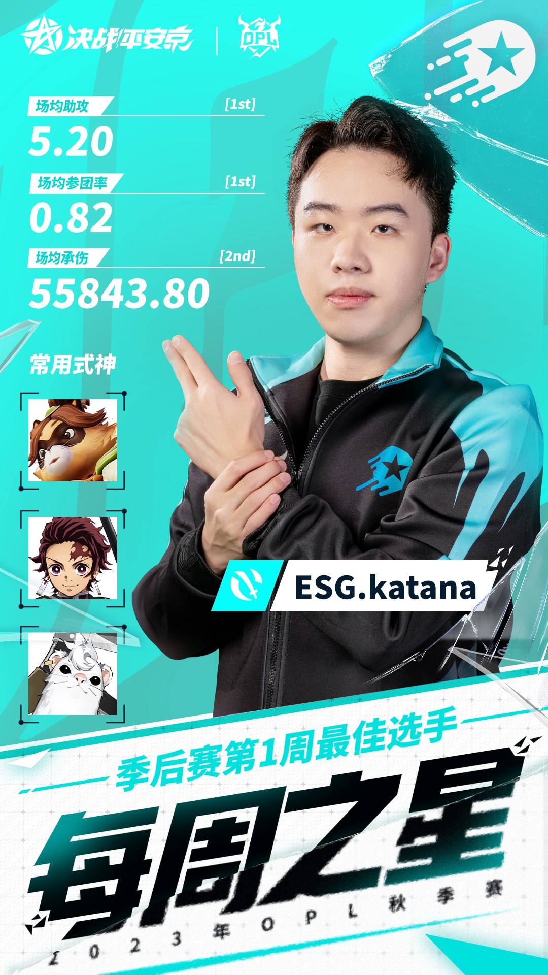 《决战平安京》OPL秋季赛季后赛第一周战报，双L大战再度来临，ESG战胜心魔