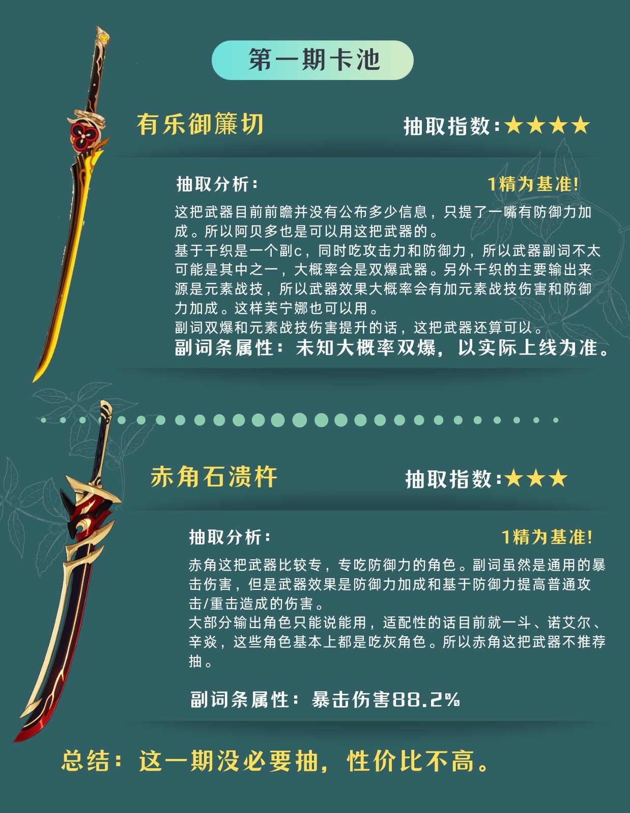 《原神》4.5版本卡池抽取建议 千织值得抽吗