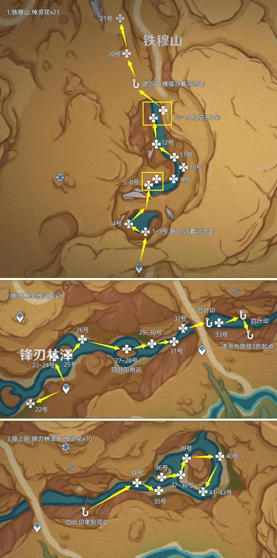 《原神》4.5“悼灵花”采集路线分享