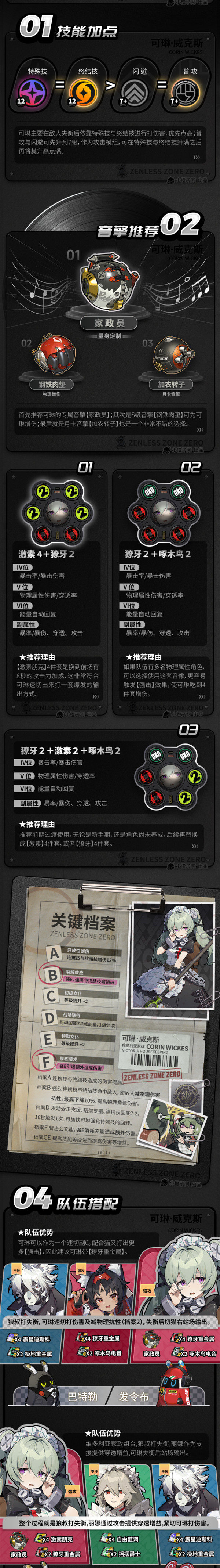 《绝区零》“可琳”全方位养成攻略一图流