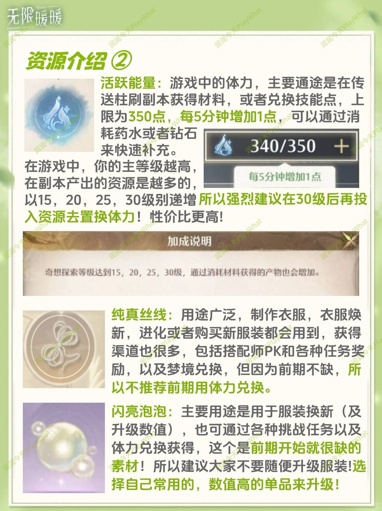 《无限暖暖》前期资源规划建议，服装升级建议