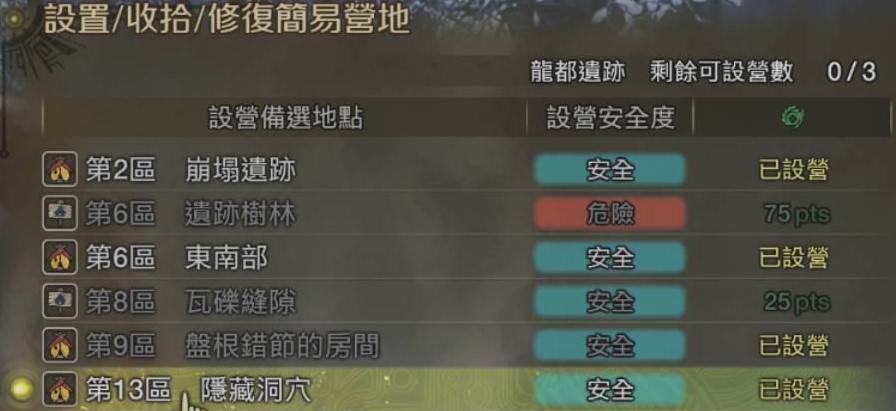 《怪物猎人荒野》安全营地位置一览