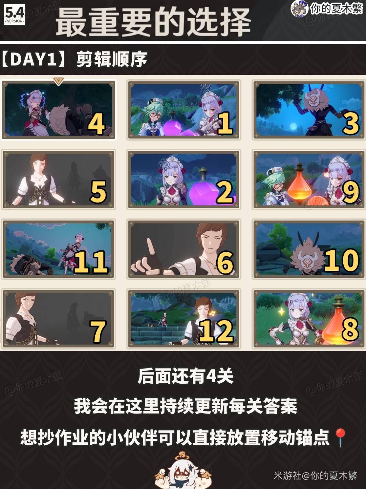 《原神》“剪影辑帧”全关卡活动攻略