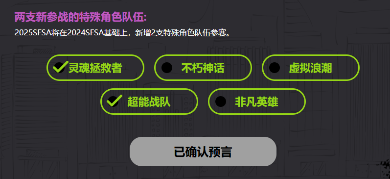 福利拉满《街头篮球》SFSA全民预言家