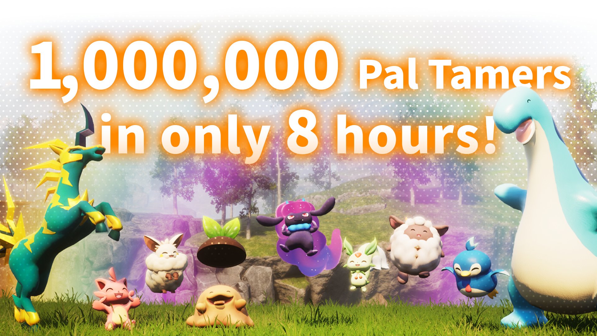 Palworld surpasses two million sales within 24 hours, with over one million concurrent players.