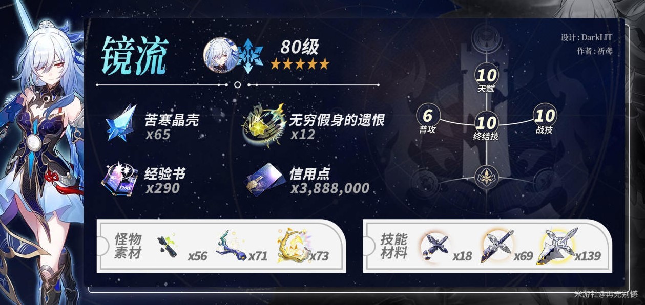 《崩坏星穹铁道》“镜流”材料需求及抽取建议
